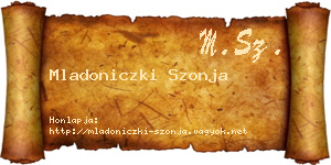 Mladoniczki Szonja névjegykártya